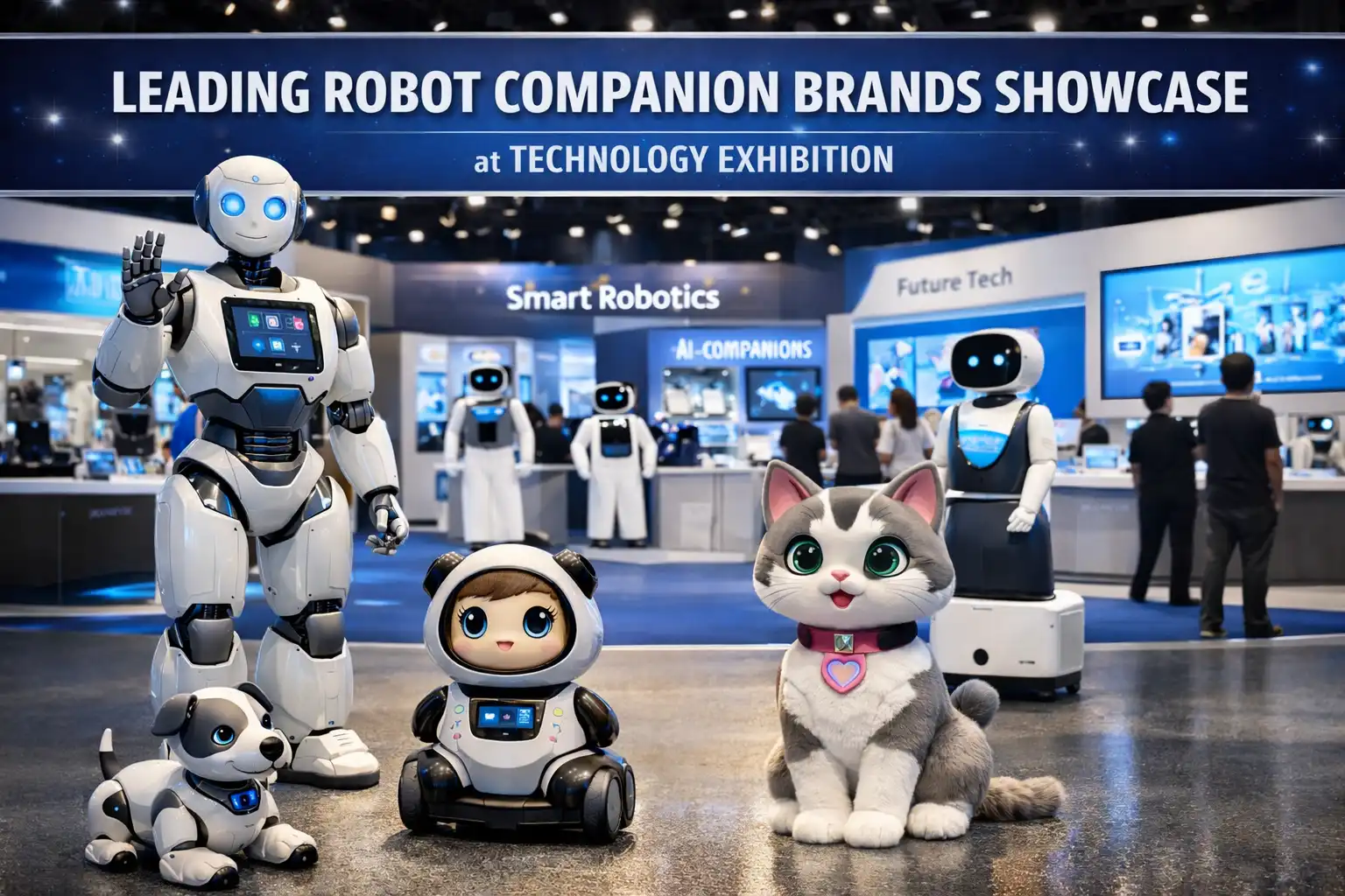 Leading robot companion brands showcase at technology exhibition